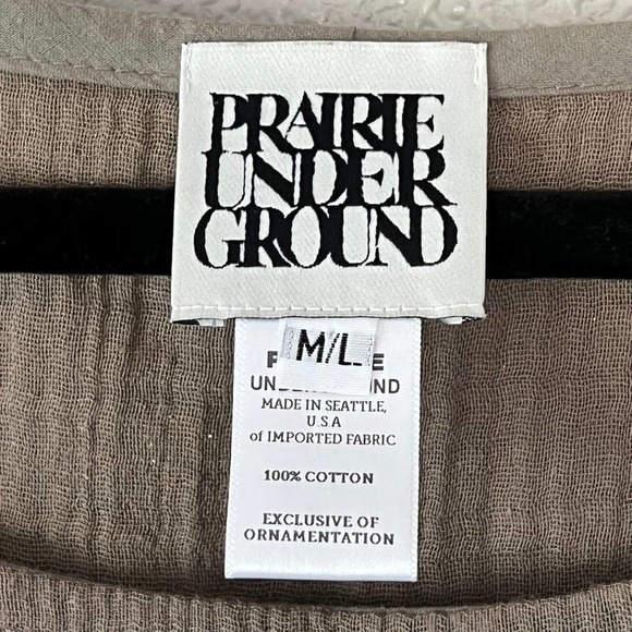 Prairie Underground Lagenlook Women Dolman Sleeve Minimalist Relaxed Blouse M/L - Picture 4 of 10